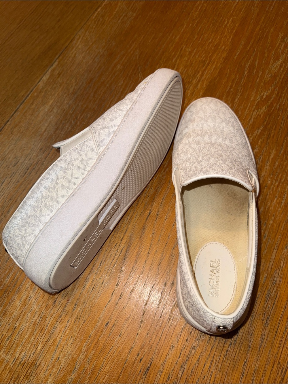 Michael Kors White Signature Slip-On Sneakers - Picture 3 of 6